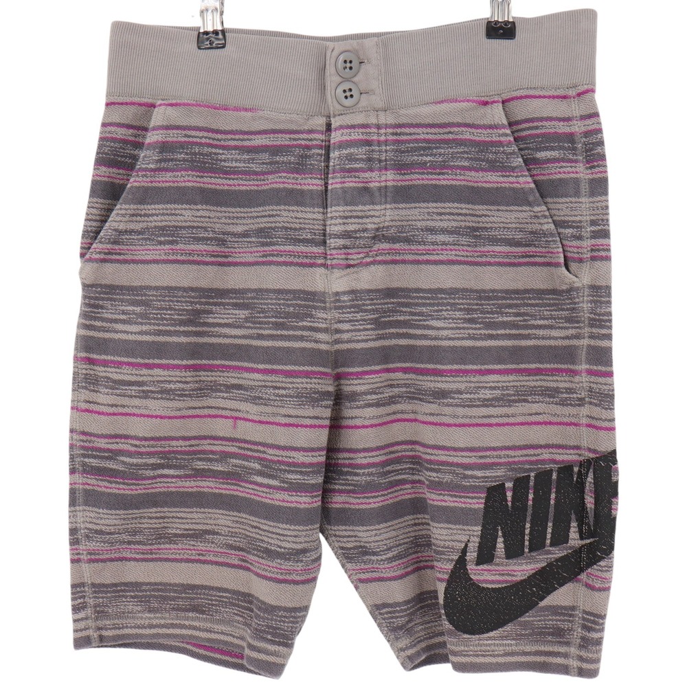 Nike F.C. Squad Shorts Size S Grey Pink Logo Athletic French Terry Button